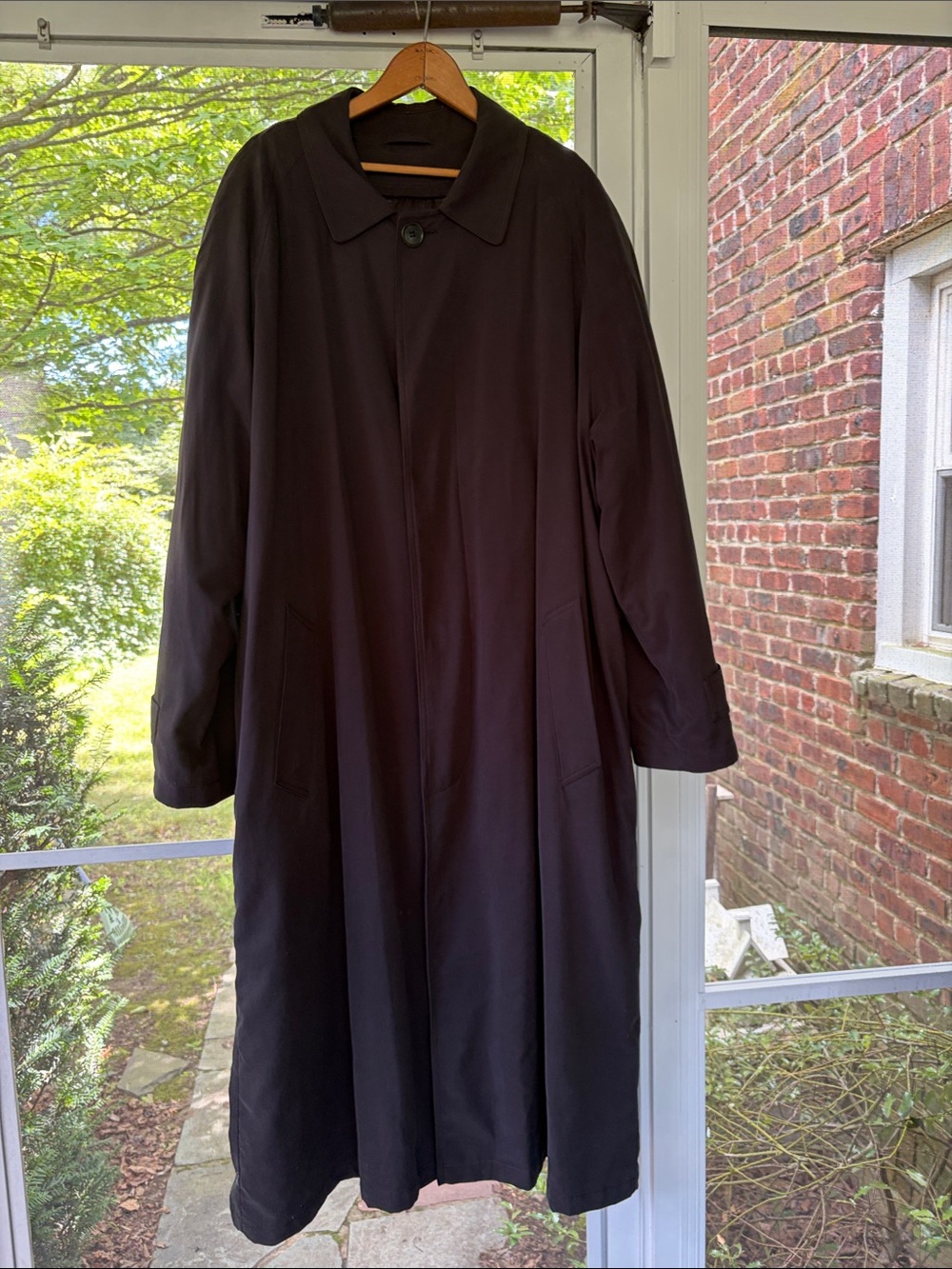 Nautica Men's Black Long Trench Coat